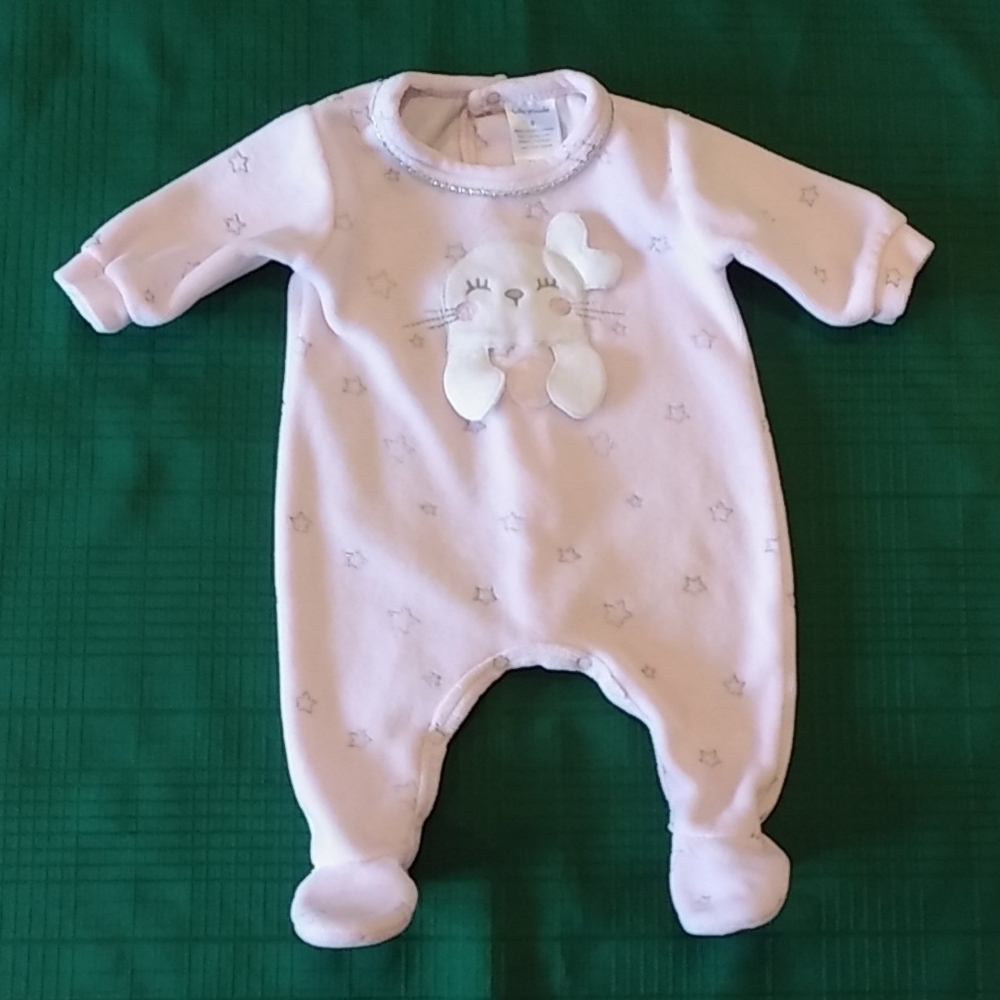 Tutto Piccolo Pink Baby Sleeper with Silver Stars